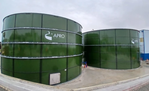 Bassin tampon de 1000m3 en acier vitrifié